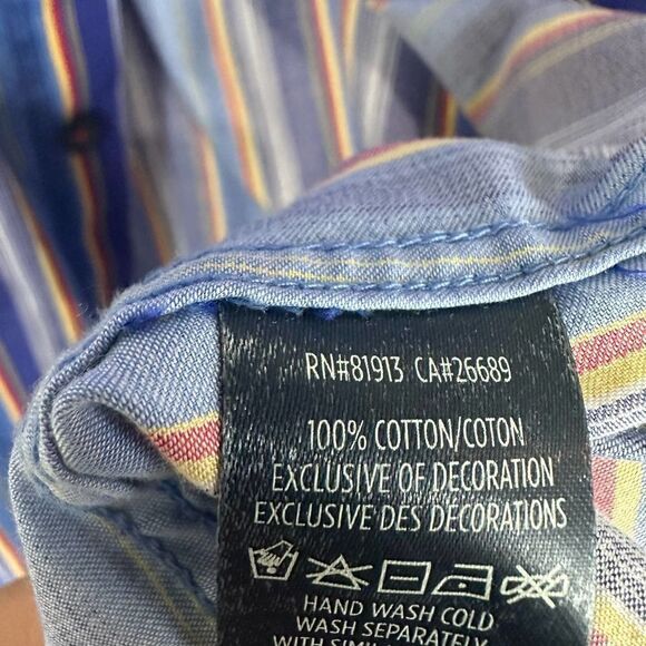 Robert Graham Blue Stripes Button Up‎ Shirt Men’s M Read - Picture 8 of 12